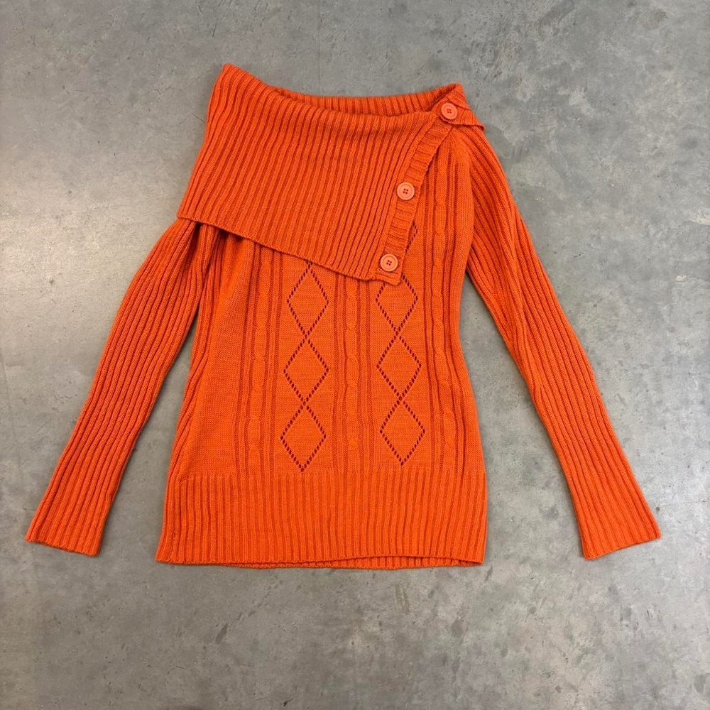 Orange Off the Shoulde Sweater long sleeves L size